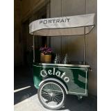 barra para helados con cava de hielo seco