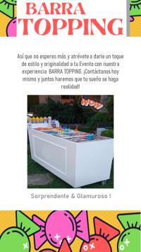 alquiler barra topping eventos sociales